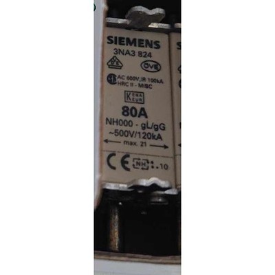 1pc New Siemens 3NA3824 80A 500V NH000-gL/gG Fuse Link Free shipping #YP1
