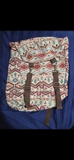 Patterned Multicolor Backpack, Laptop Compartment, Adjustable Straps