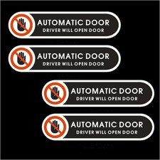 Automatic Door Sticker Driver Will Open Door Sign 4.9 x 1.2 inch Self Adhesiv