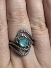Bomb Party Sz 6 “Layers Of Laughter” Aqua Chalcedony Hematite Plating — photo 4