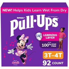 Potty Ups Girls Training Pants 3T-4T 32-40 lbs 92 Count Multicolor Pull