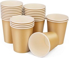 25 Pack 8 oz Disposable Paper Cups, Disposable Coffee Cups, Hot/Cold Beverage...