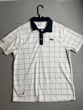 Lacoste Andy Roddick Striped Geometrical Tenis Polo Shirt Size 5