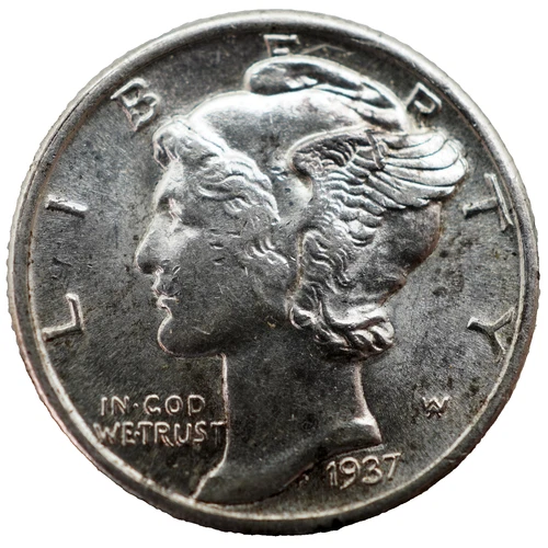 1937 Mercury Dime AU