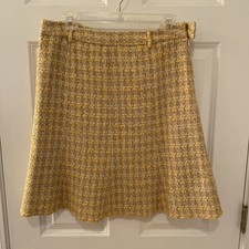 Women’s Nine West tweed size 6 dress skirt, fully lined, side zip yellow