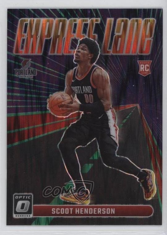 2023 Donruss Optic Express Lane Green Shock Prizm Scoot Henderson Rookie RC 0jm6