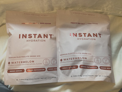 2 bags Instant Hydration Electrolyte Powder Packets Watermelon  20 Zero Sugar