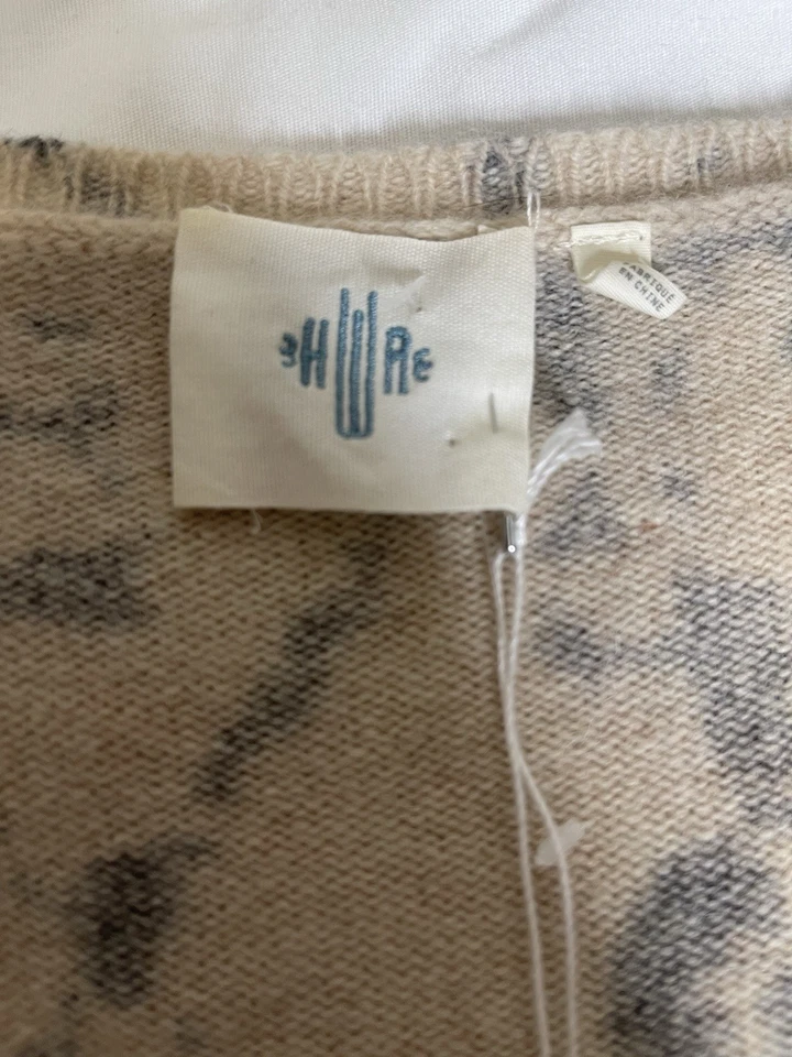 Свитер Market & Spruce бежевый черный геометрическая шерстяная кашемировая смесь с v-образным вырезом размер M - Изображение 2 из 4