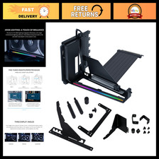 ATX PC Case Vertical GPU Kit, Gen 5 Riser Cable PCI-E 5.0 x16, Adjustable Positi