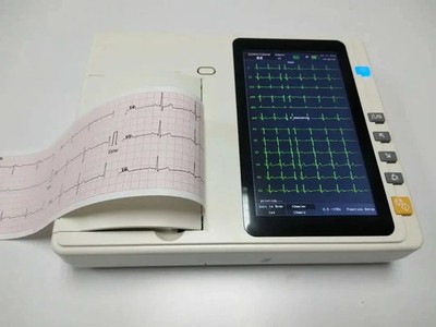 12-Lead ECG Machine, 7'' Touch Screen, 3-Channel Electrocardiograph Device