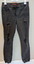 Guess Jogger/Jeggings Jeans Womens Dark Gray Mid Rise Distressed Finish Sz M