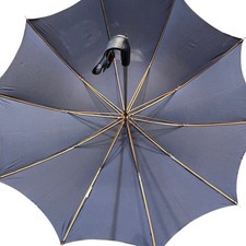 Vintage HENRYSON Navy Blue Umbrella Leather Strap Brass Accents With Case USA