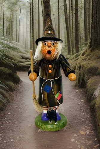 Vintage Christian Ulbricht Witch & Cat Smoker Incense Burner Halloween RARE