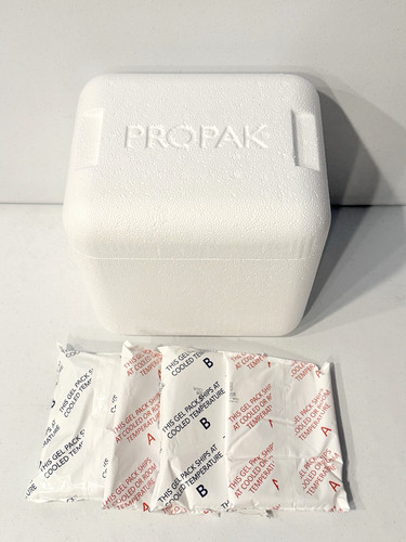 PROPAK Styrofoam Insulated Cooler Shipping Container w/ Gel Ice Packs