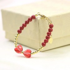 Baby Girls Bracelet Natural Stone Bead Lobster Clasp Charm Jewelry Adjustable