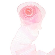 5.5" x 11 Yards Ruffle Pleated Organza Trim for DIY Craft Light Pink