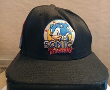 Sonic The Hedgehog Racing Black Adjustable Hat ADULT SIZE Nice