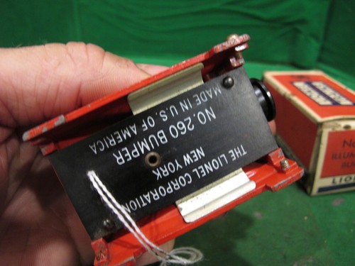 Lionel 260 Illuminated Red Metal Track Bumper With Box Instructions - Picture 9 of 13