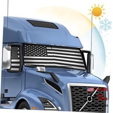 Semi Truck Sun Shade for Windshield and Side Window Retractable US Flag