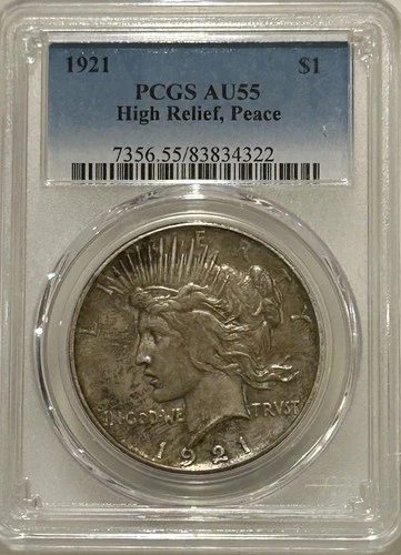 1921 Peace Silver Dollar PCGS AU55 Key Date Peace