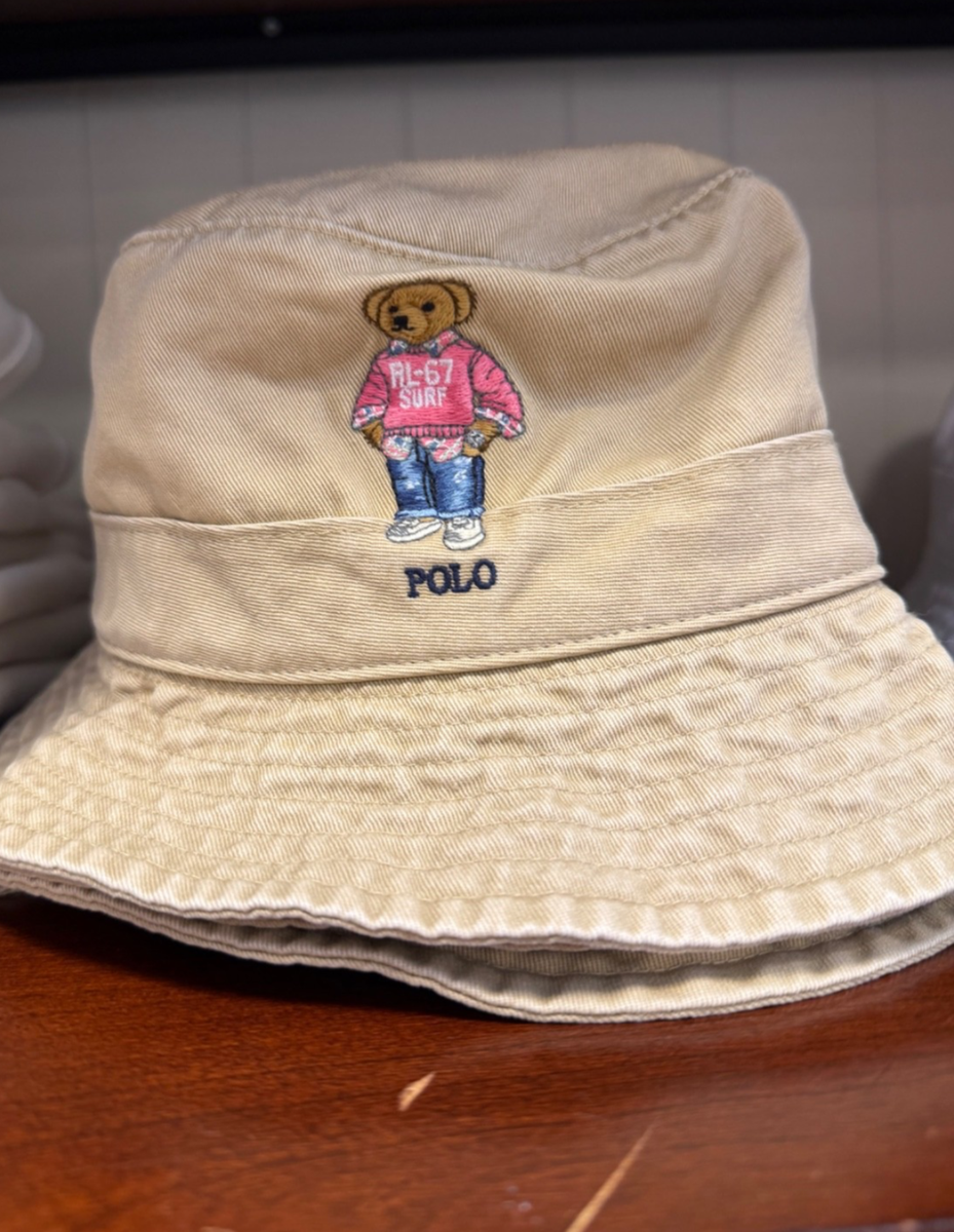 NWT Polo Ralph Lauren Tan RL-67 SURF BEAR Cotton Twill Bucket Hat