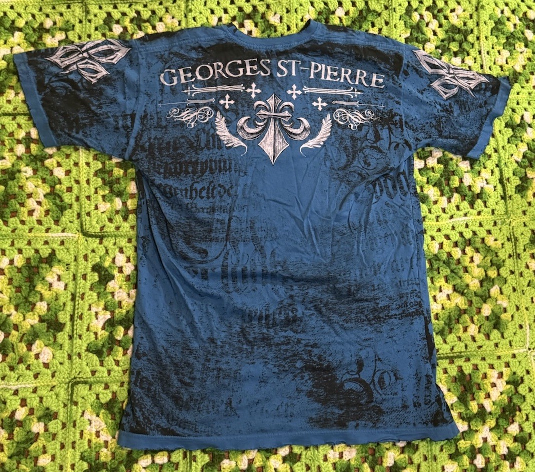 Vintage Blue AFFLICTION Signature Series George St Pierre Rush Xl Y2K Reversible
