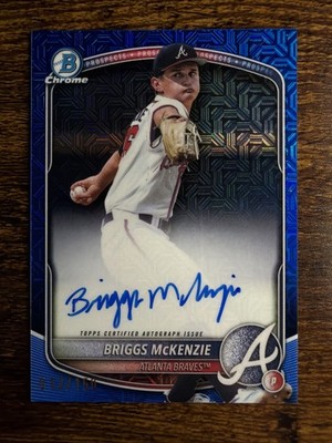 2025 Bowman Chrome Briggs McKenzie Blue Refractor Mojo Auto /150 Braves
