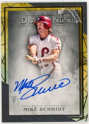 Mike Schmidt 2022 Topps Diamond Icons Gold Autograph Card #AC-MSC 1/1