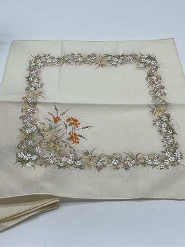 Set 4 Tovaglioli Vintage MCM Panno Lino Beige Floreale 16,5”x17 - Foto 14 di 16