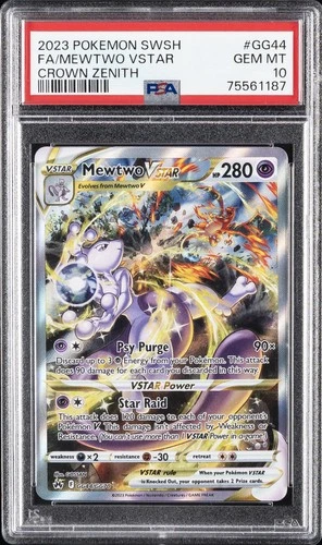 New Listing2023 POKEMON SWORD & SHIELD CROWN ZENITH #GG44 FULL ART/MEWTWO VSTAR PSA 10