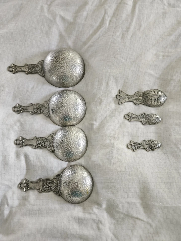 🐟✨ Crosby & Taylor Pewter Fish Measuring Cups & Spoons Set – Coastal Charm! 🌊 - Image 3 of 4