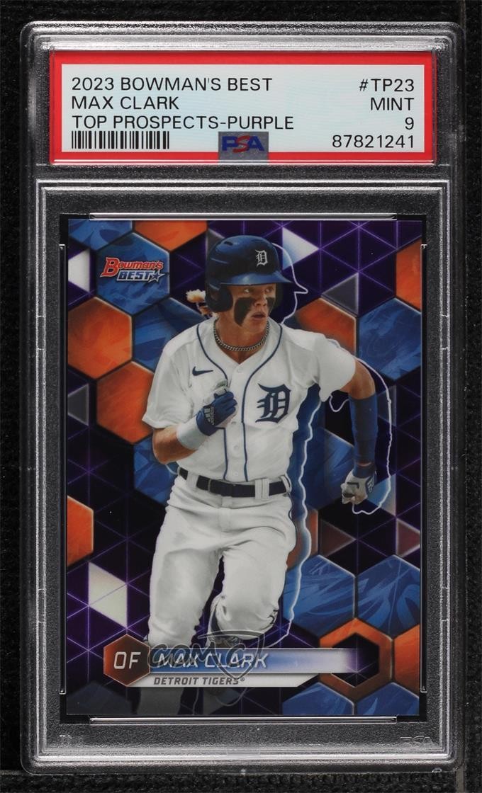 2023 Bowman's Best Top Prospects Purple Refractor /250 Max Clark PSA 9 MINT b4d