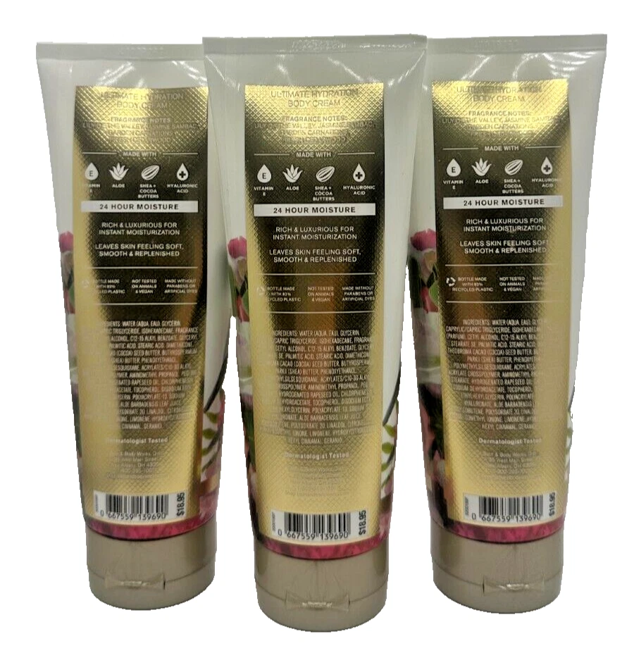 Bath & Body Works LOT 3 Brightest Bloom Hydrating Body Cream Lotion Hyaluronic 8 - Image 2 of 2
