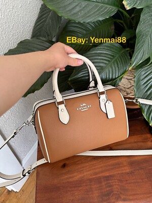 NWT COACH Rowan Satchel Bag In Colorblock Novelty Leather