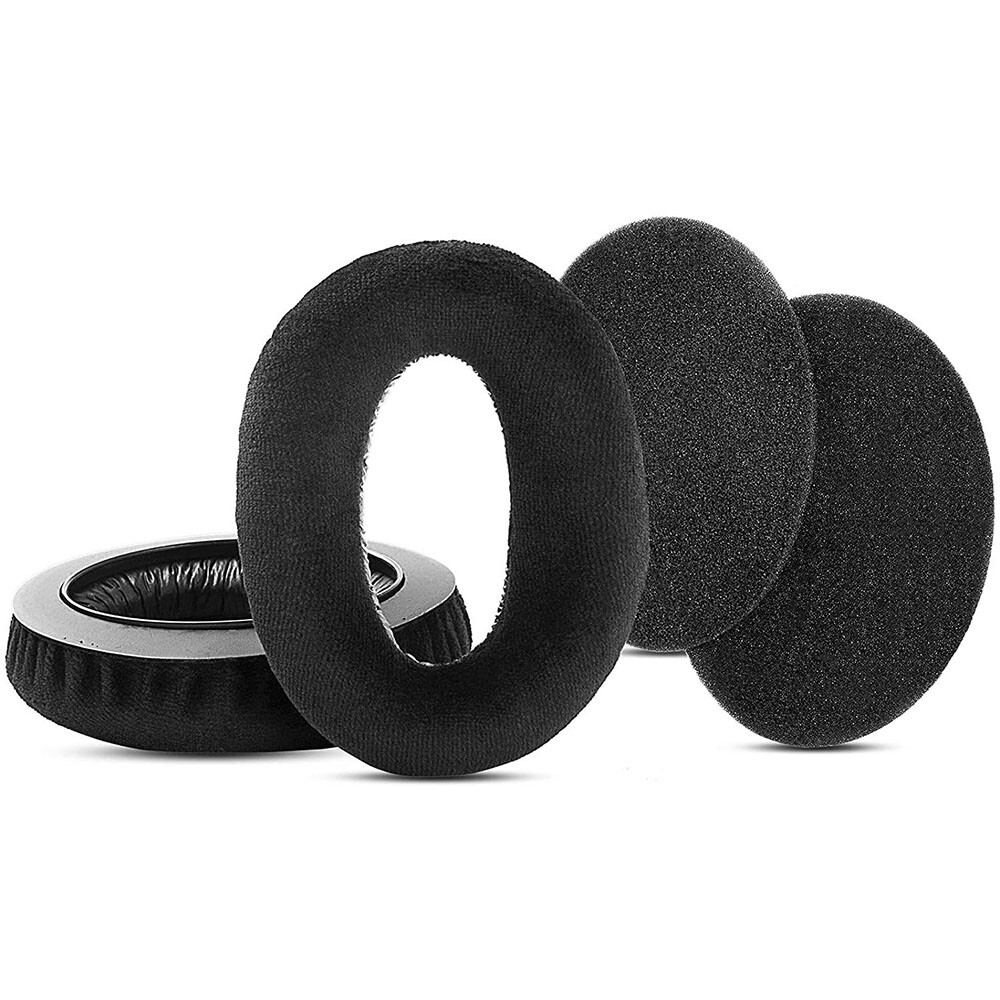 1 Paar Schwarze Velours-Kopfhörer-Ohrpolster Mit Memory-Schaum | Passend Für Sennheiser HD600, HD650 & Mehr