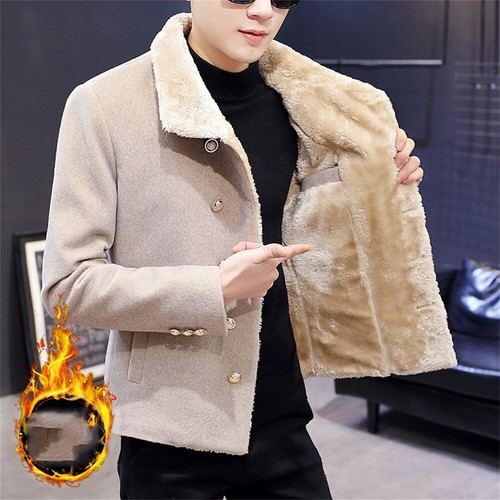 Men's Warm Winter Sherpa Jacket Thermal Fleece Jacket Casual Coat Outwear