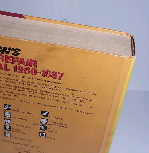 Chiltons Import Car Manual 1980 1987 Hard Cover Auto Repair Manual 7672 - Picture 12 of 12