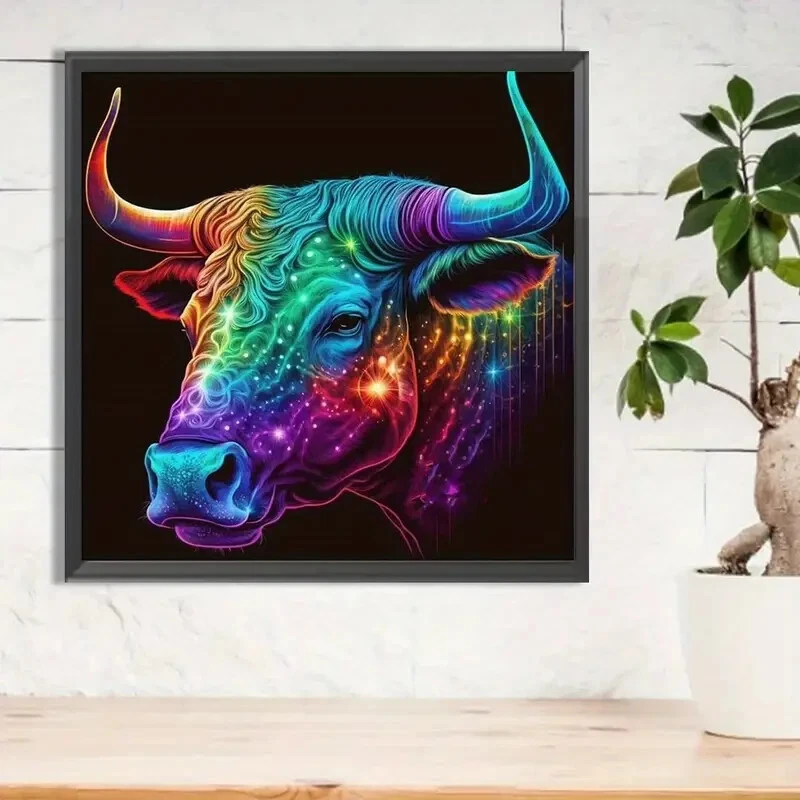 Kit Pintura Arte Diamante Signo Zodiaco Neón 20x20cm Leo Aires Foto 3 de 4