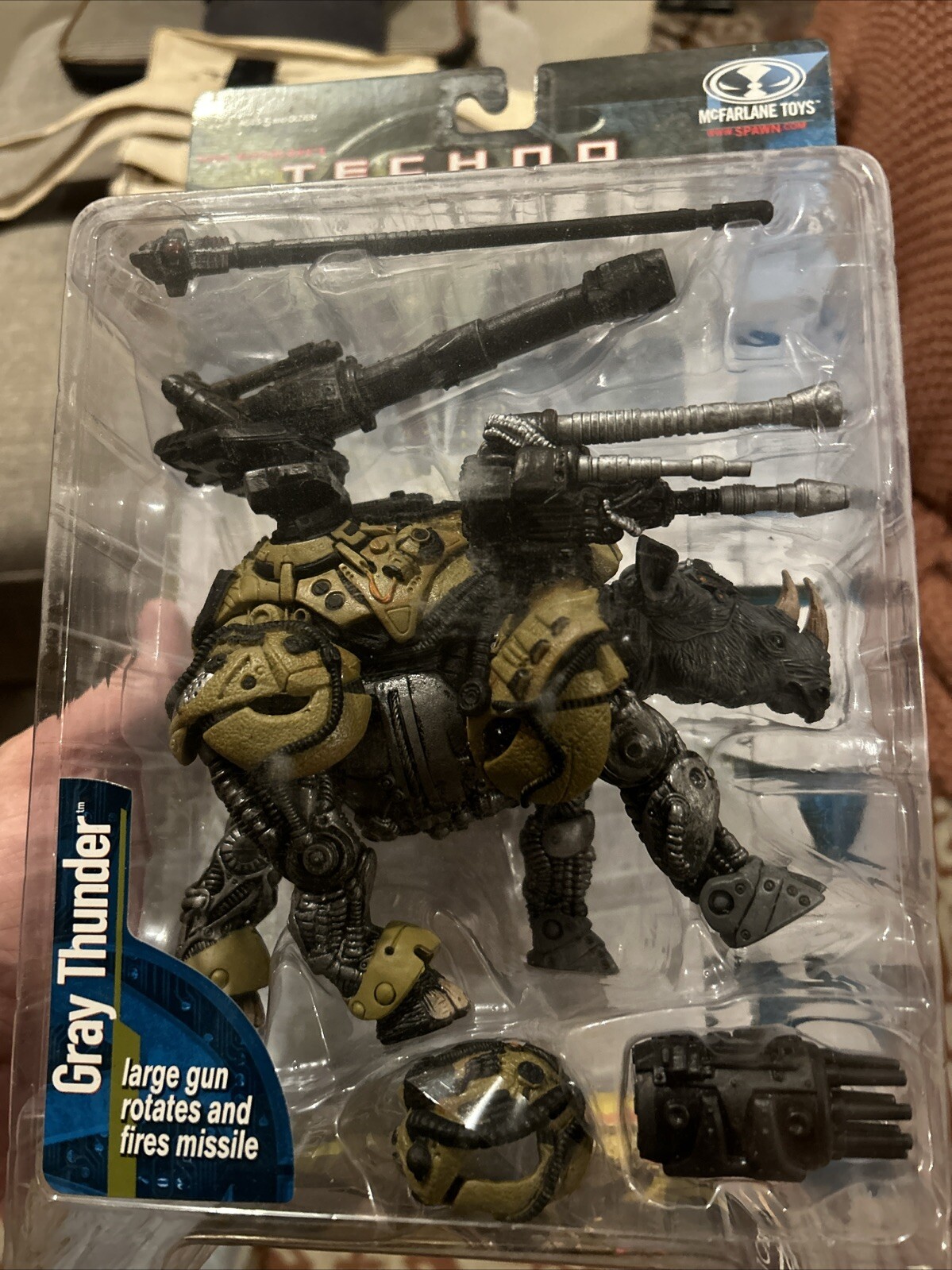 1999 McFarlane Toys Techno Spawn Gray Thunder Action Figure Series 15 Sealed