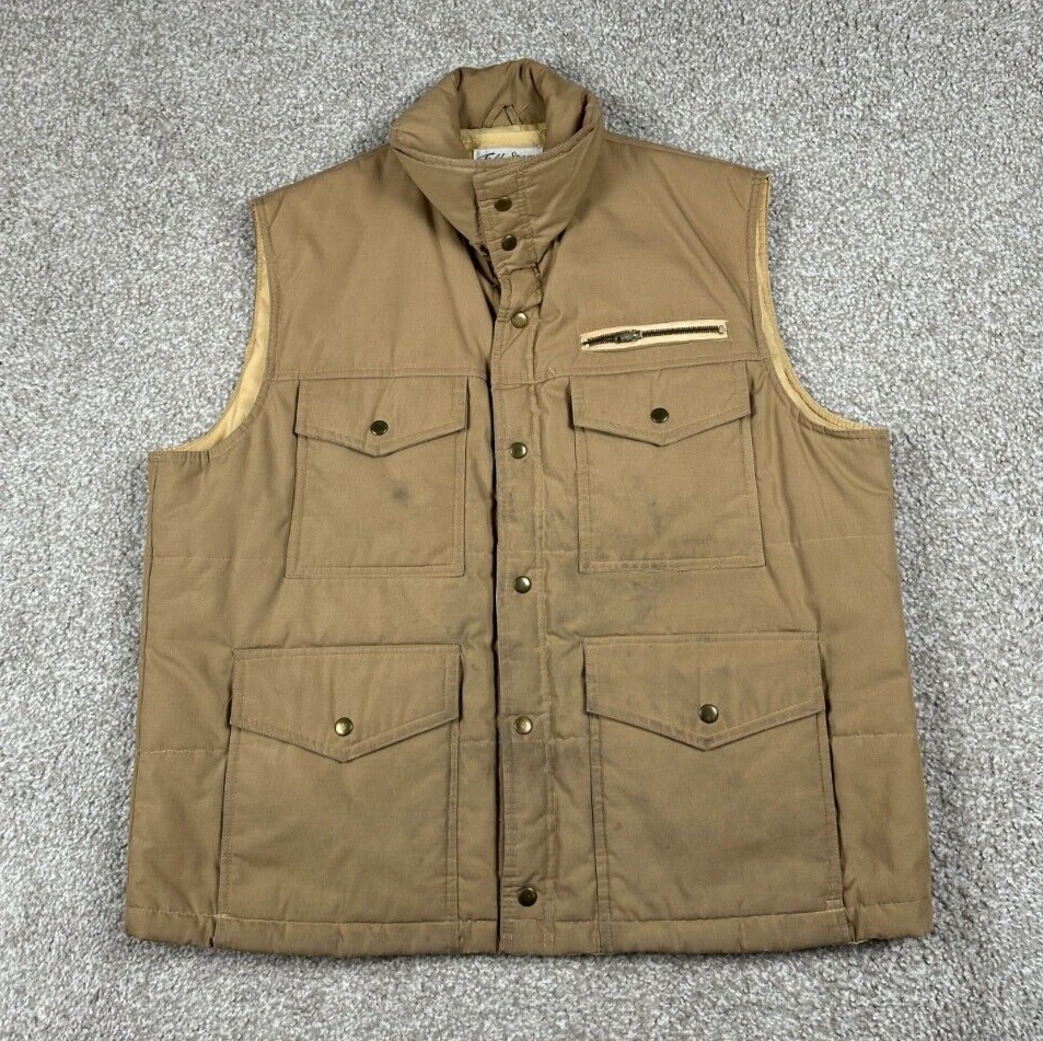 VTG Field & Stream Gordon & Ferguson Vest Mens XL Beige Utility Fishing Outdoors