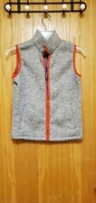 Kids Size M/10/12 Lands End Grey Orange and Blue Zip Up Vest YKK Zipper