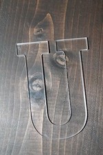 Letter U PlexiGlass Cut Acrylic Arts and Craft Home Decor Alphabet Transparent