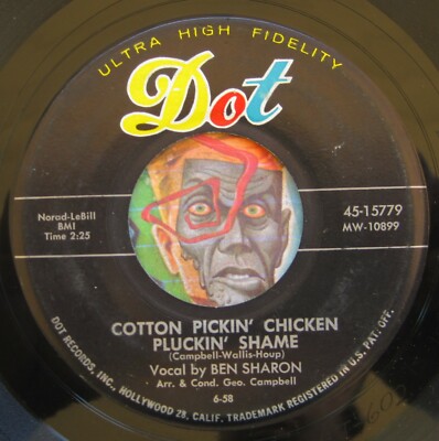 HEAR Ben Sharon 45 Cotton Pickin Chicken Pluckin Shame DOT popcorn R&B teen EX