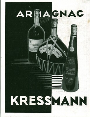 Vintage 1939 Armagnac Kress Mann Magazine Issue Advertising 