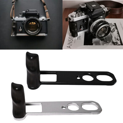 Wooden Handle Grip  L Type Bracket Ballhead Plate Base For NIKON F2 Film camer