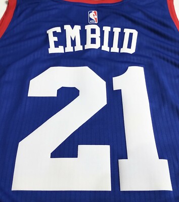 RETRO-NWT-2XL JOEL EMBIID PHILADELPHIA 76ERS BLUE SWINGMAN NBA