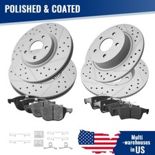 Front & Rear Drilled Disc Rotors +Brake Pads for Ford Escape 2013 2014 2015 2016