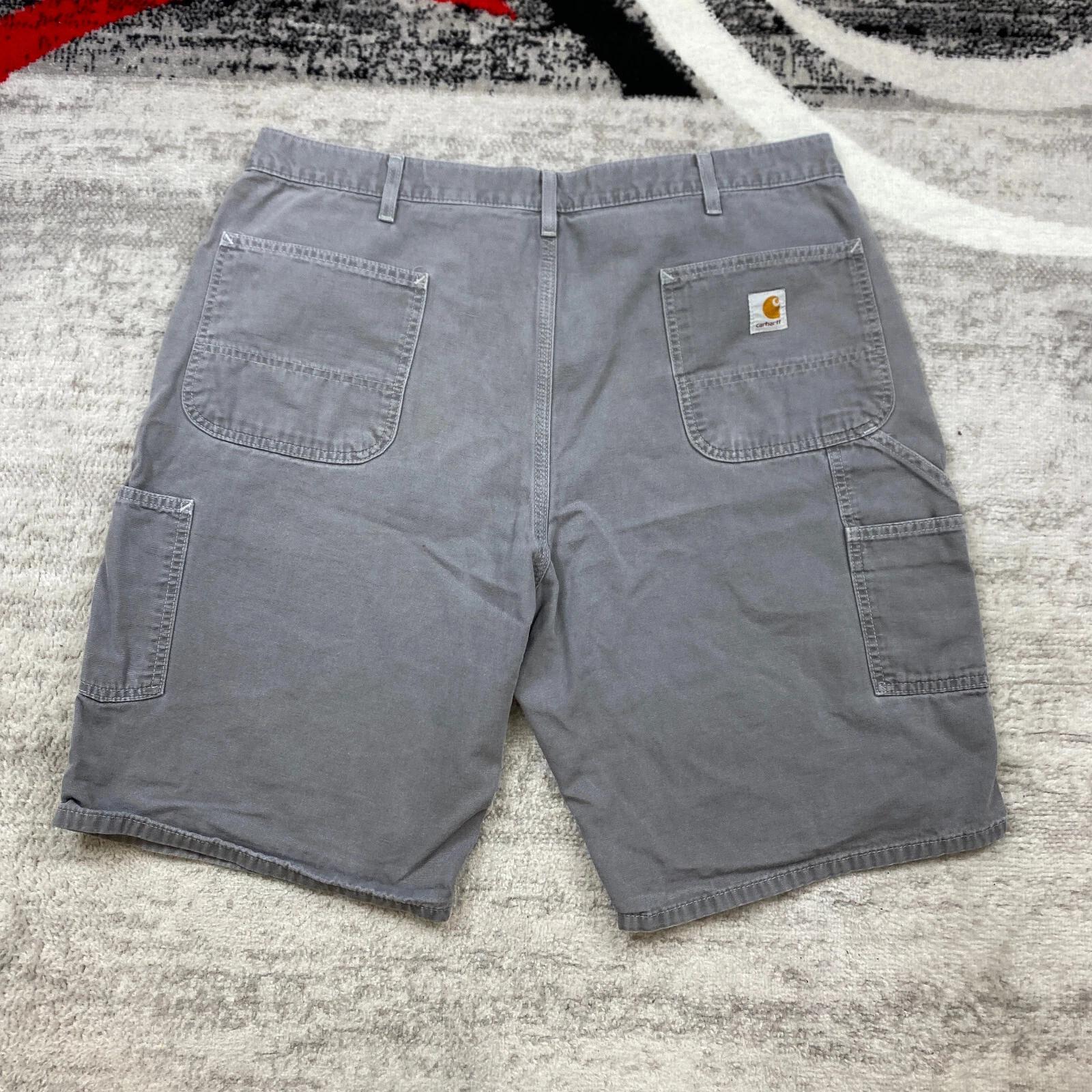 Carhartt Chino Shorts Mens 40 Gray Khaki Utility Y2K Construction 90s Work Mens