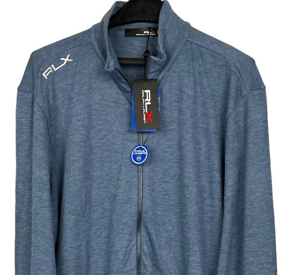 RLX Ralph Lauren Golf Full Zip Wicking Stretch Jacket Blue Heather Men's Small