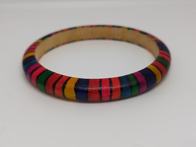 Holz Armreif Handarbeit Armband bunt Unikat Geschenk PIXIE UV reflektierend Schnäppchen
